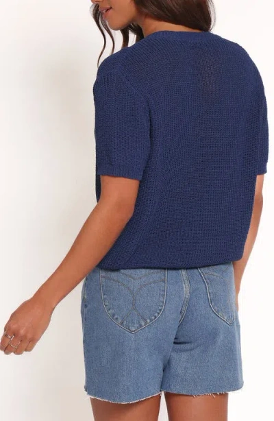 Petal And Pup Petal & Pup Gemma Bow Accent Short Sleeve Cardigan In Multi