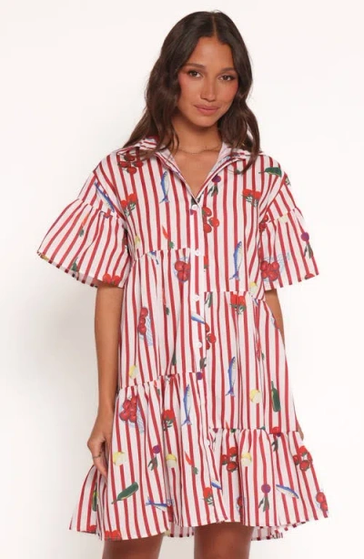 Petal And Pup Petal & Pup Peachy Tiered Shirtdress In Multi
