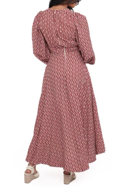 Petal And Pup Petal & Pup Ginnee Puff Shoulder Cutout Maxi Dress In Multi