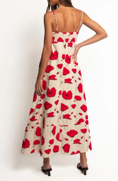 Petal And Pup Petal & Pup Brea Floral Cotton Maxi Sundress In Red