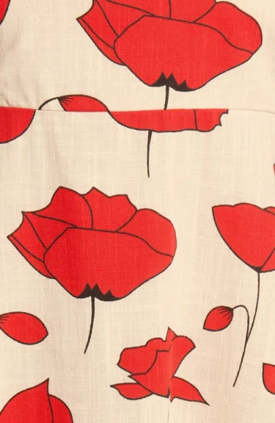 Petal And Pup Petal & Pup Brea Floral Cotton Maxi Sundress In Red