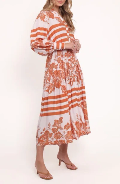 Petal And Pup Petal & Pup Jules Mixed Print Long Sleeve Dress In Multi
