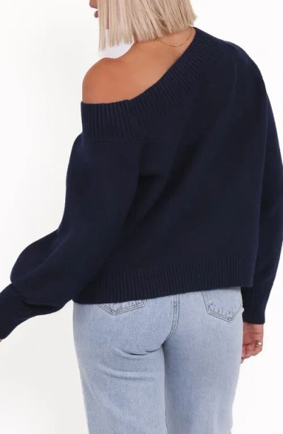 Petal And Pup Petal & Pup Allis One-shoulder Sweater In Blue