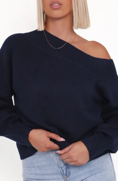 Petal And Pup Petal & Pup Allis One-shoulder Sweater In Blue