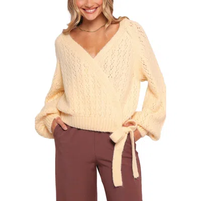 Petal And Pup Petal & Pup Etta Wrap Cardigan In Yellow