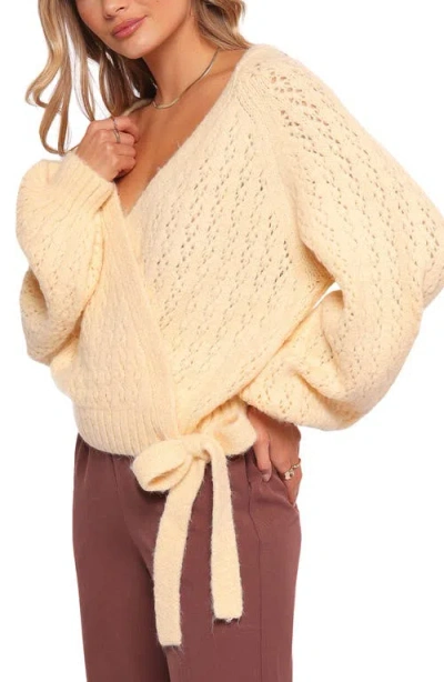 Petal And Pup Petal & Pup Etta Wrap Cardigan In Yellow