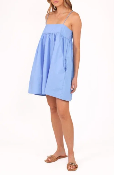 Petal And Pup Petal & Pup Serina Cotton Poplin Shift Dress In Blue
