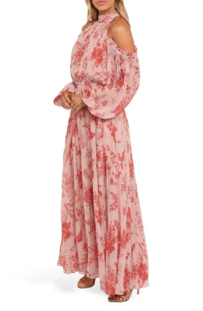 Petal And Pup Petal & Pup Hilary Off The Shoulder Long Sleeve Maxi Dress In Multi