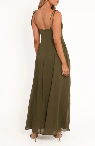 Petal And Pup Petal & Pup Rayna Tie Strap Maxi Dress In Green