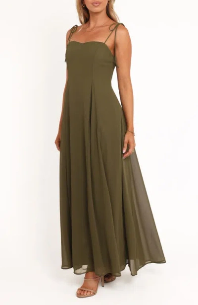 Petal And Pup Petal & Pup Rayna Tie Strap Maxi Dress In Green