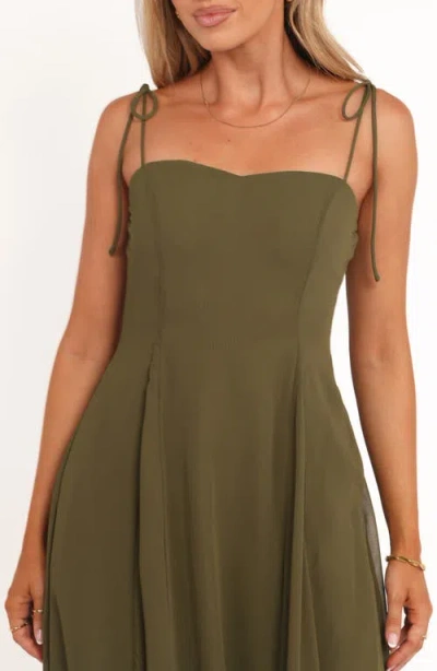 Petal And Pup Petal & Pup Rayna Tie Strap Maxi Dress In Green