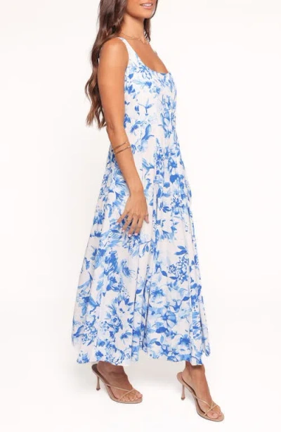 Petal And Pup Petal & Pup Lowen Floral Princess Seam Maxi Dress In Blue