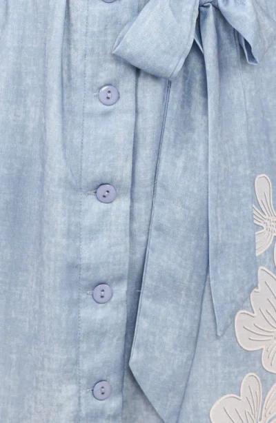 Petal And Pup Petal & Pup Connie Linen Blend Belted Shirtdress In Blue