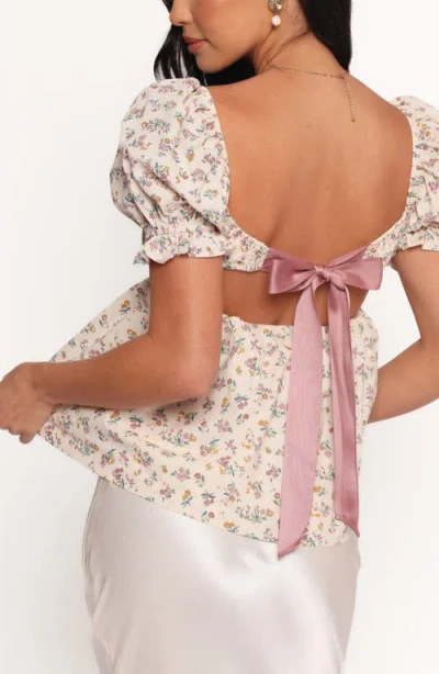 Petal And Pup Petal & Pup Rhiannon Floral Tie Back Babydoll Top In White