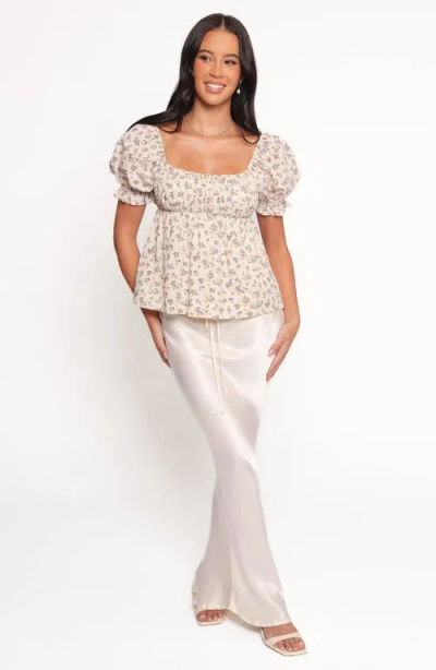 Petal And Pup Petal & Pup Rhiannon Floral Tie Back Babydoll Top In White