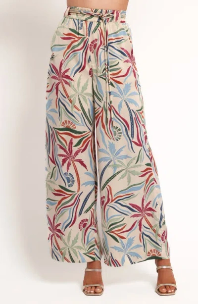 Petal And Pup Petal & Pup Illoura Palm Print Wide Leg Pants In Green