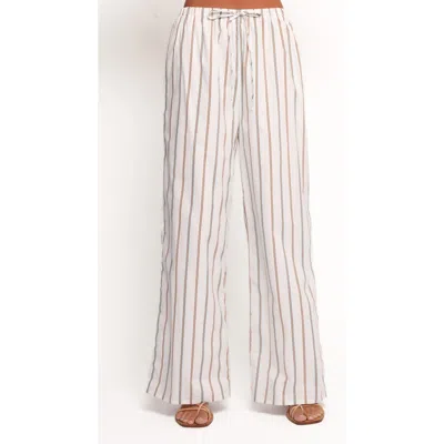 Petal And Pup Petal & Pup Ember Stripe Drawstring Cotton Pants In White