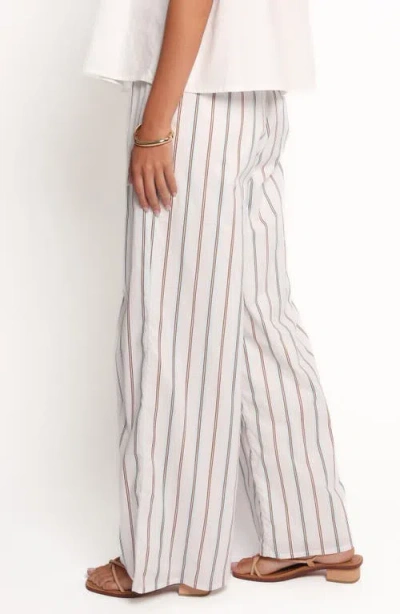 Petal And Pup Petal & Pup Ember Stripe Drawstring Cotton Pants In White