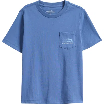 Vineyard Vines Kids' Sea Ya Later Pocket Graphic T-shirt In Blue