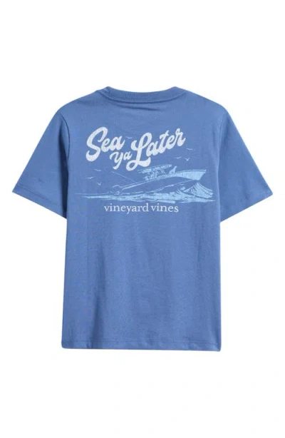 Vineyard Vines Kids' Sea Ya Later Pocket Graphic T-shirt In Blue