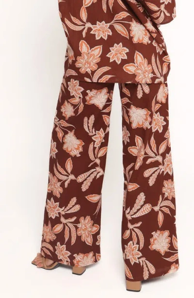 Petal And Pup Petal & Pup Samira Floral Cotton Blend Wide Leg Pants In Orange