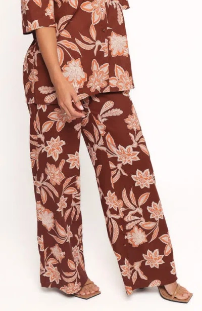 Petal And Pup Petal & Pup Samira Floral Cotton Blend Wide Leg Pants In Orange