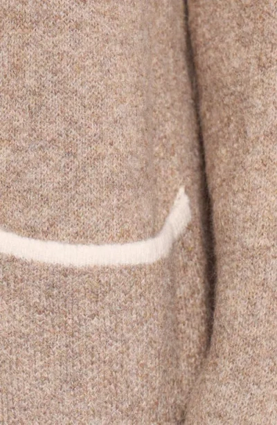 Petal And Pup Petal & Pup Katia Contrast Trim Sweater Coat In Brown