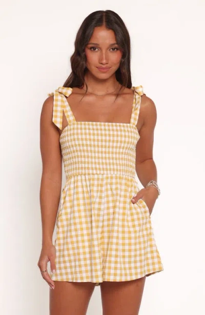Petal And Pup Petal & Pup Simo Tie Strap Romper In Yellow