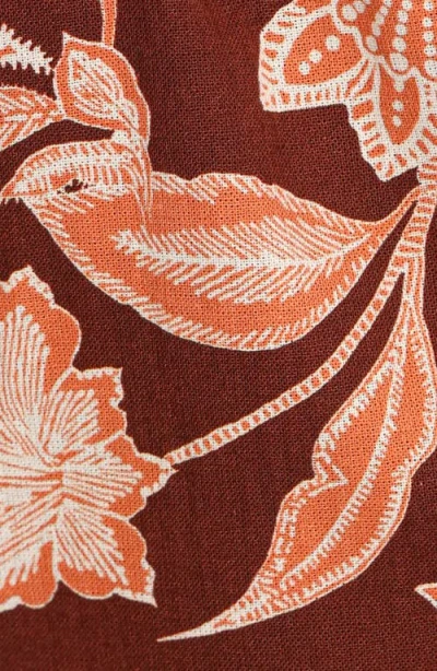 Petal And Pup Petal & Pup Samira Floral Cotton Blend Button-up Shirt In Brown