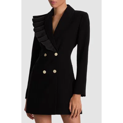 Alice And Olivia Latoya Ruffle Blazer Mini Dress In Black