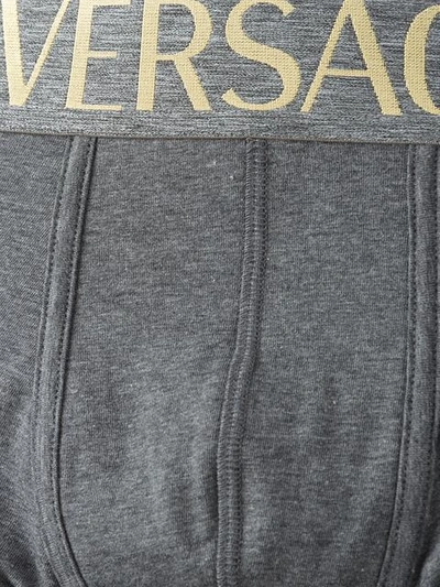 Shop Versace Logo Boxer Briefs In Grey