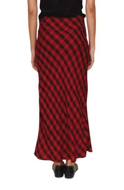 Bella Dahl Plaid Maxi Skirt In Red