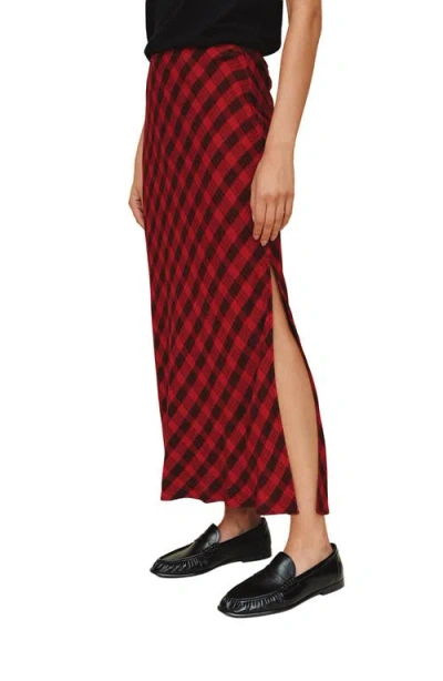 Bella Dahl Plaid Maxi Skirt In Red