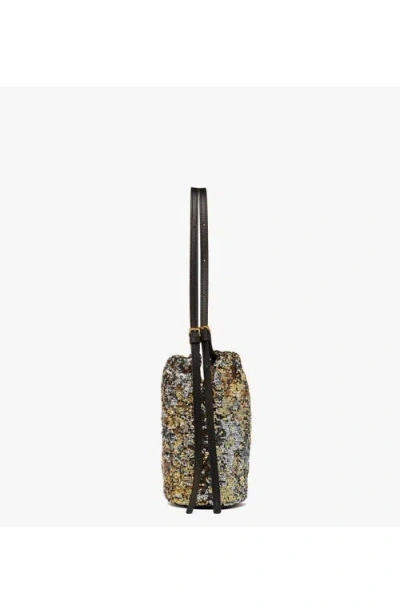 Mcm Himmel Sequin Drawstring Bag In Gold