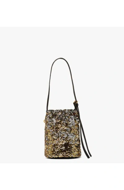 Mcm Himmel Sequin Drawstring Bag In Gold