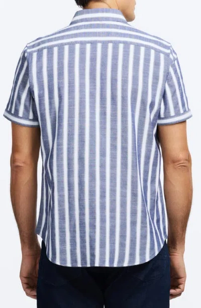 Robert Graham Preston Stripe Cotton Blend Button-up Shirt In Blue