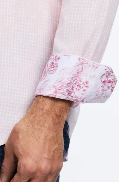 Robert Graham Angola Faded Plaid & Floral Button-up Shirt In Gray