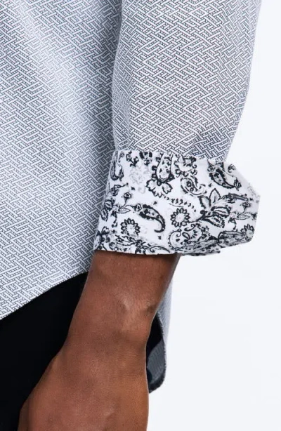 Robert Graham Cheslyn Geometric Print Stretch Cotton Button-up Shirt In Gray