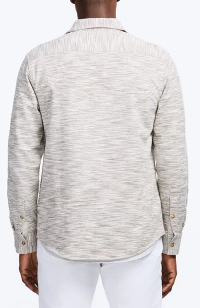 Robert Graham Storrs Space Dye Knit Cotton Blend Button-up Shirt In Gray