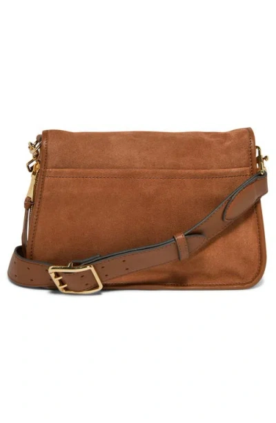 Aimee Mini Great Escape Suede Crossbody Bag In Brown