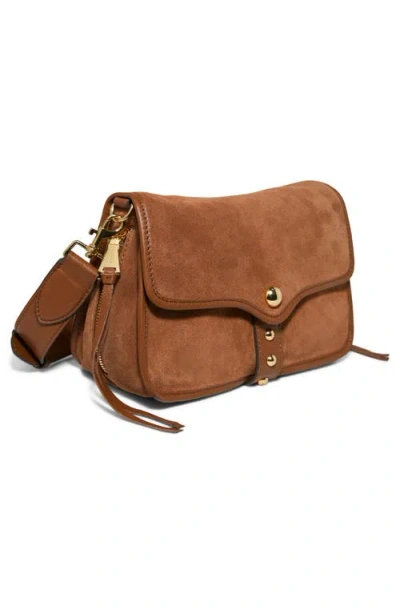 Aimee Mini Great Escape Suede Crossbody Bag In Brown