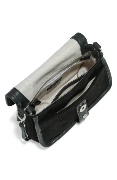 Aimee Mini Great Escape Suede Crossbody Bag In Black