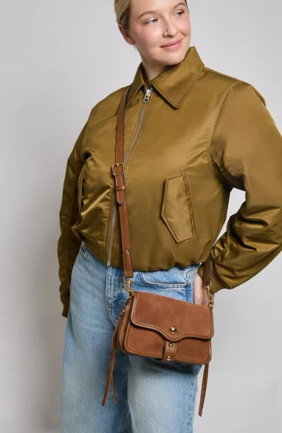 Aimee Mini Great Escape Suede Crossbody Bag In Brown