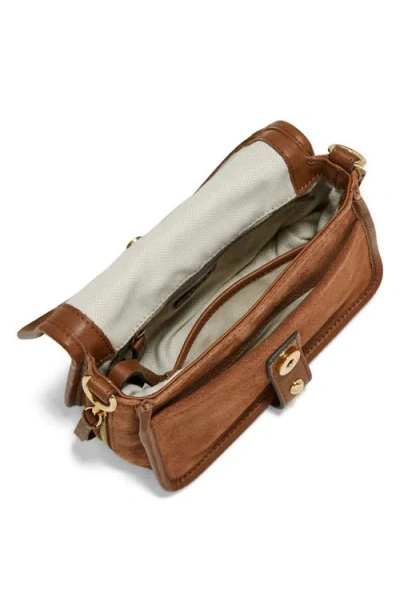 Aimee Mini Great Escape Suede Crossbody Bag In Brown