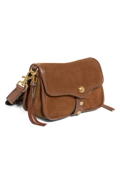 Aimee Mini Great Escape Suede Crossbody Bag In Brown