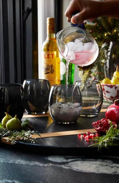 Caskata Les Nuages Blue Handled Pitcher In Blue