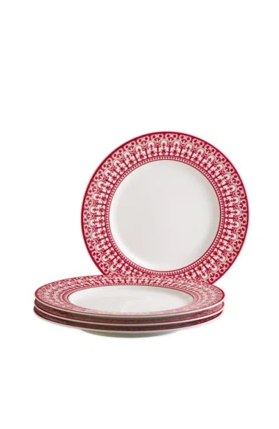 Caskata Casablanca Crimson Rimmed Dinner Plate In Red
