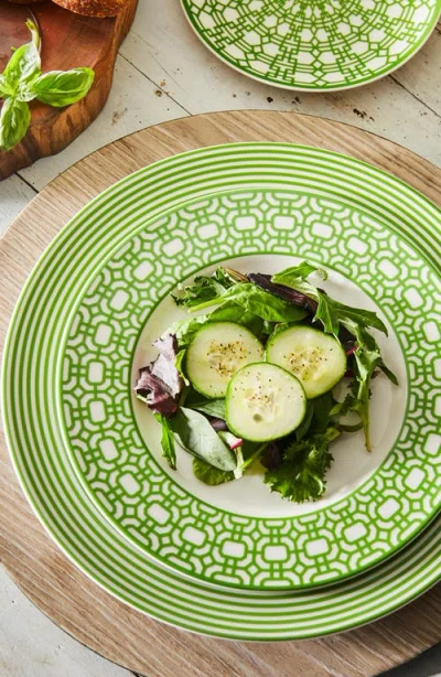Caskata Newport Verde Stripe Dinner Plate In Green