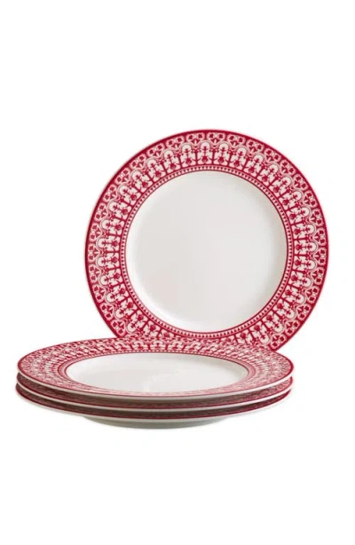 Caskata Casablanca Crimson Rimmed Dinner Plate In Red