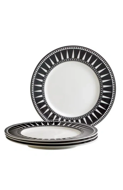 Caskata Marrakech Rimmed Dinner Plate In Black